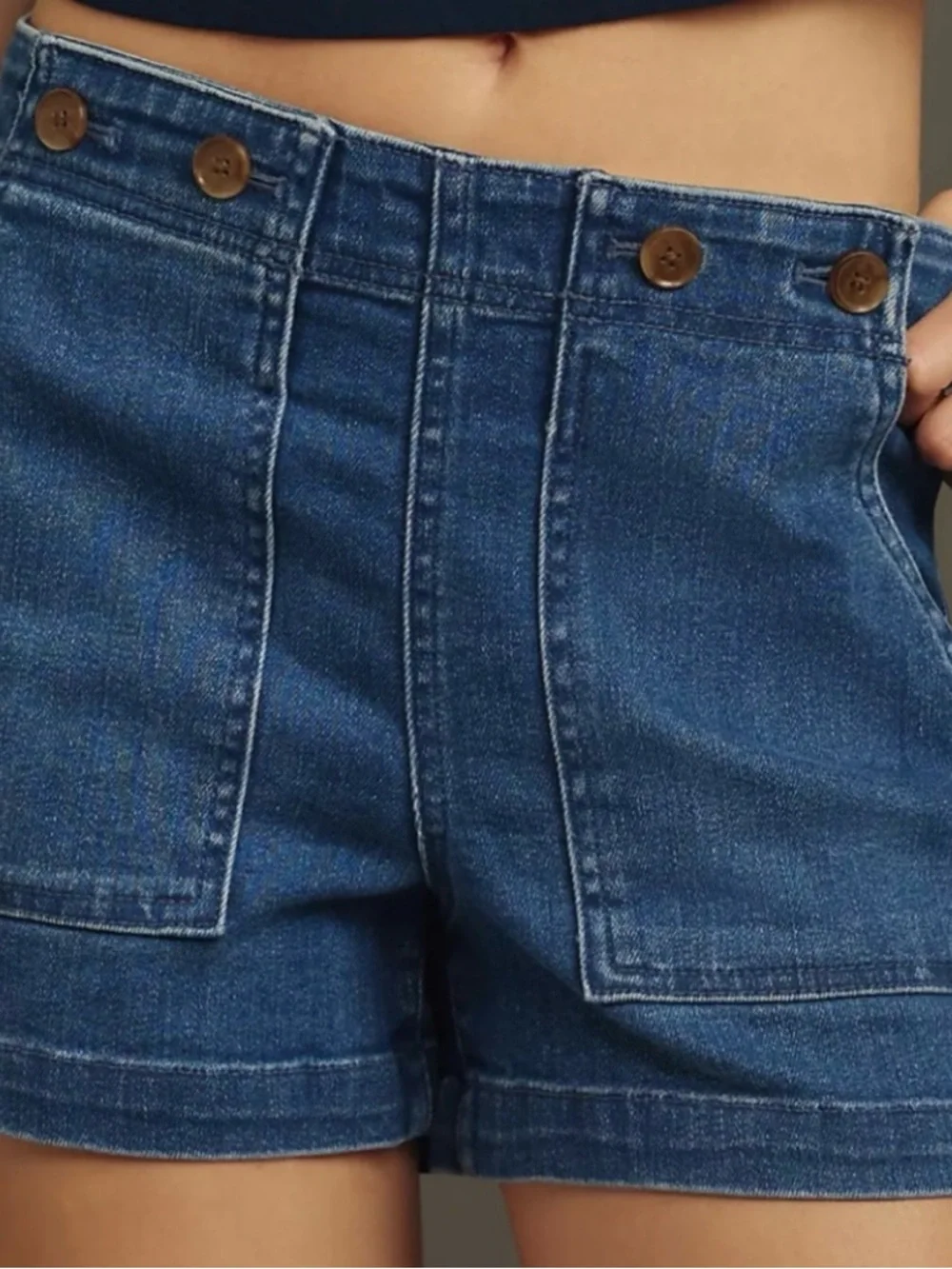 Anthropologie Pilcro The Kit High Rise Utility Denim Shorys Size 25 - Picture 2 of 15